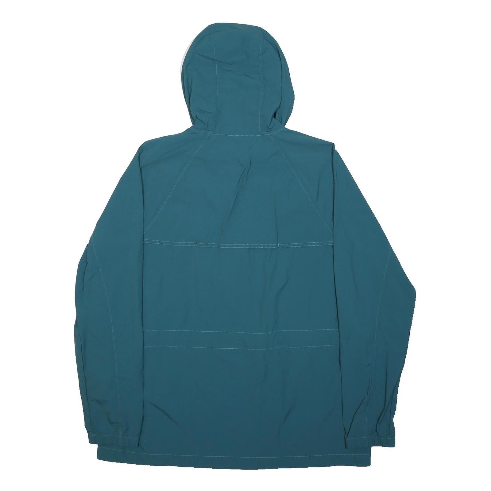 ASICS Mens Blue & White Track Jacket L Polyester Zip Hooded Sportswear