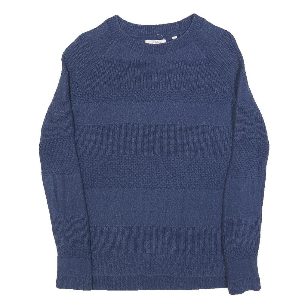 FAT FACE Womens Blue Patterned Jumper Crew Neck Basic Knit UK 8 Cotton Blend