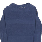 FAT FACE Womens Blue Patterned Jumper Crew Neck Basic Knit UK 8 Cotton Blend