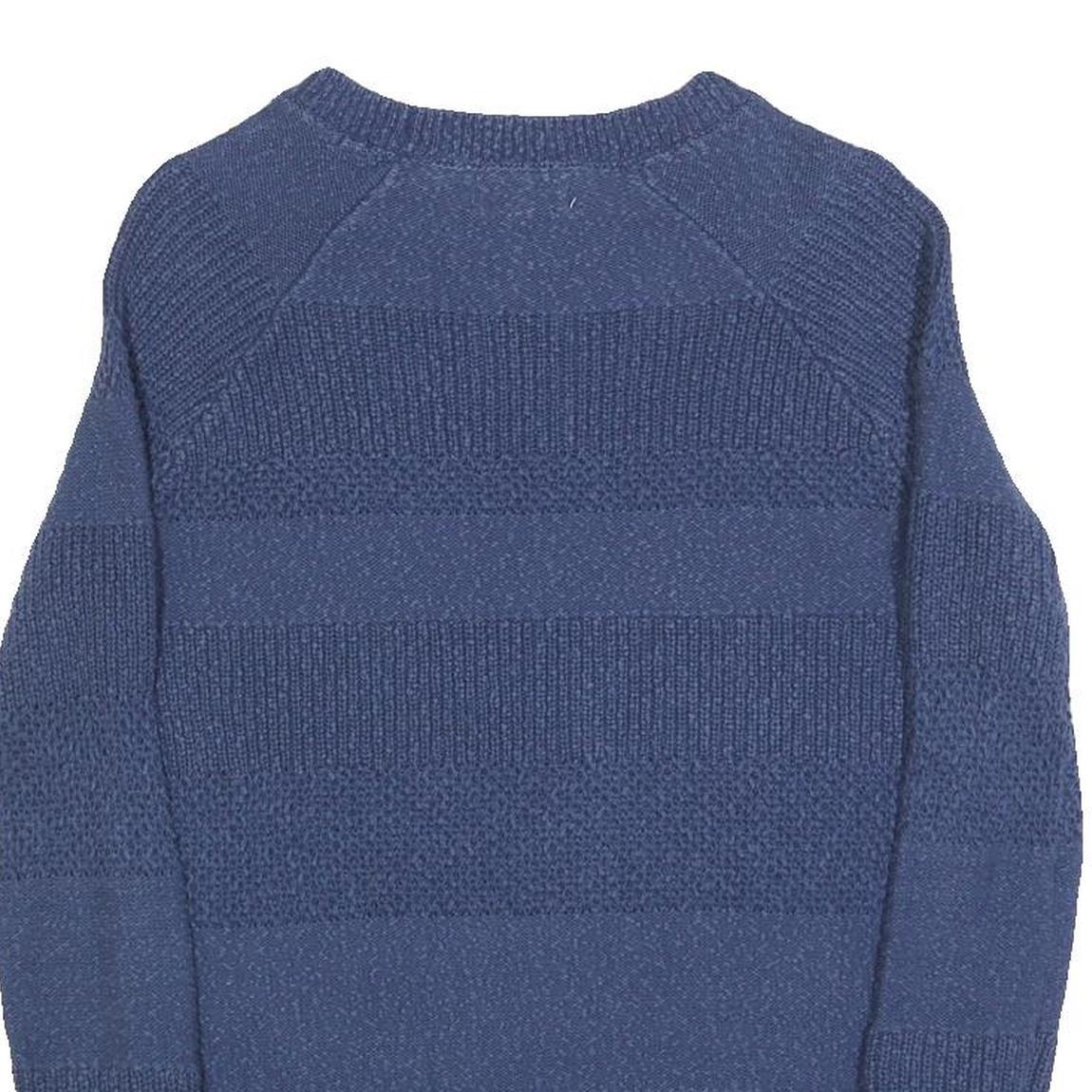 FAT FACE Womens Blue Patterned Jumper Crew Neck Basic Knit UK 8 Cotton Blend