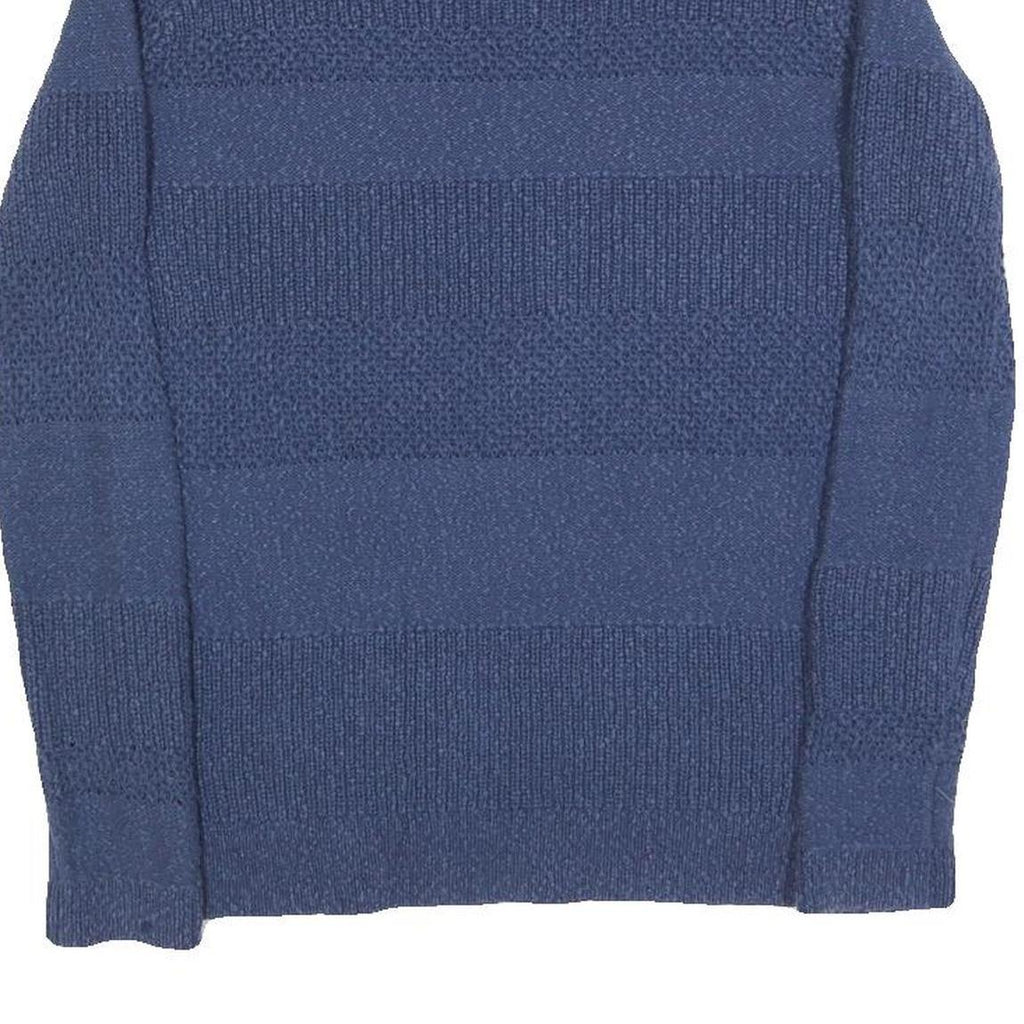 FAT FACE Womens Blue Patterned Jumper Crew Neck Basic Knit UK 8 Cotton Blend