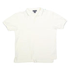 NAUTICA Mens White Short Sleeve Plain M Cotton Blend Polo Shirt Casual Classic