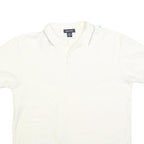 NAUTICA Mens White Short Sleeve Plain M Cotton Blend Polo Shirt Casual Classic