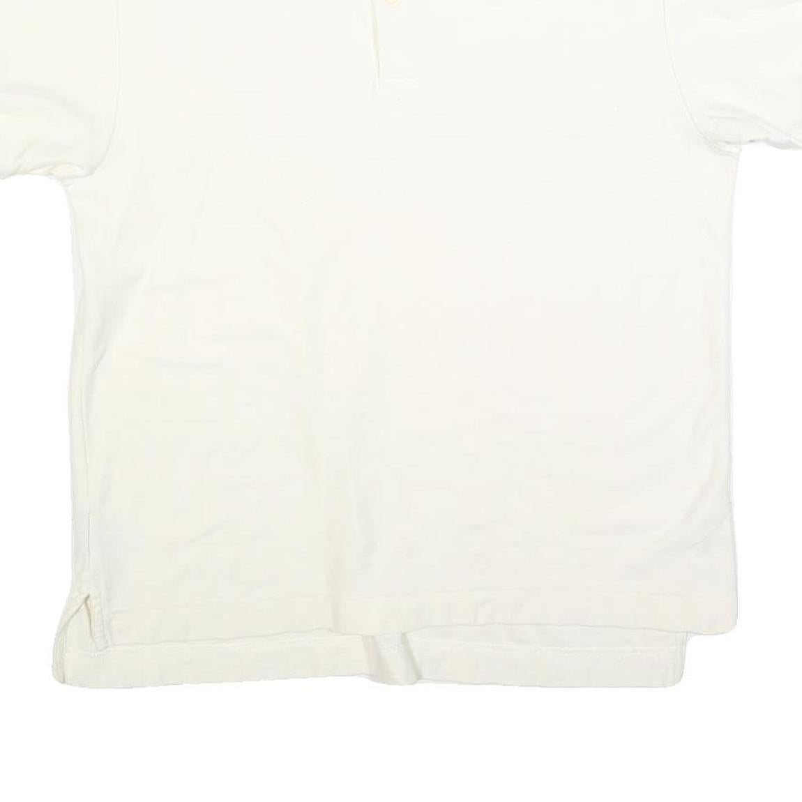 NAUTICA Mens White Short Sleeve Plain M Cotton Blend Polo Shirt Casual Classic