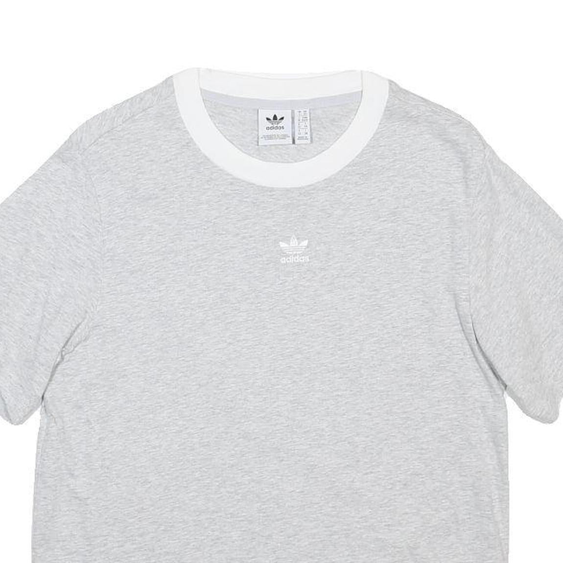 ADIDAS Womens Grey & White Graphic T-Shirt XS Short Sleeve Crew Neck Casual