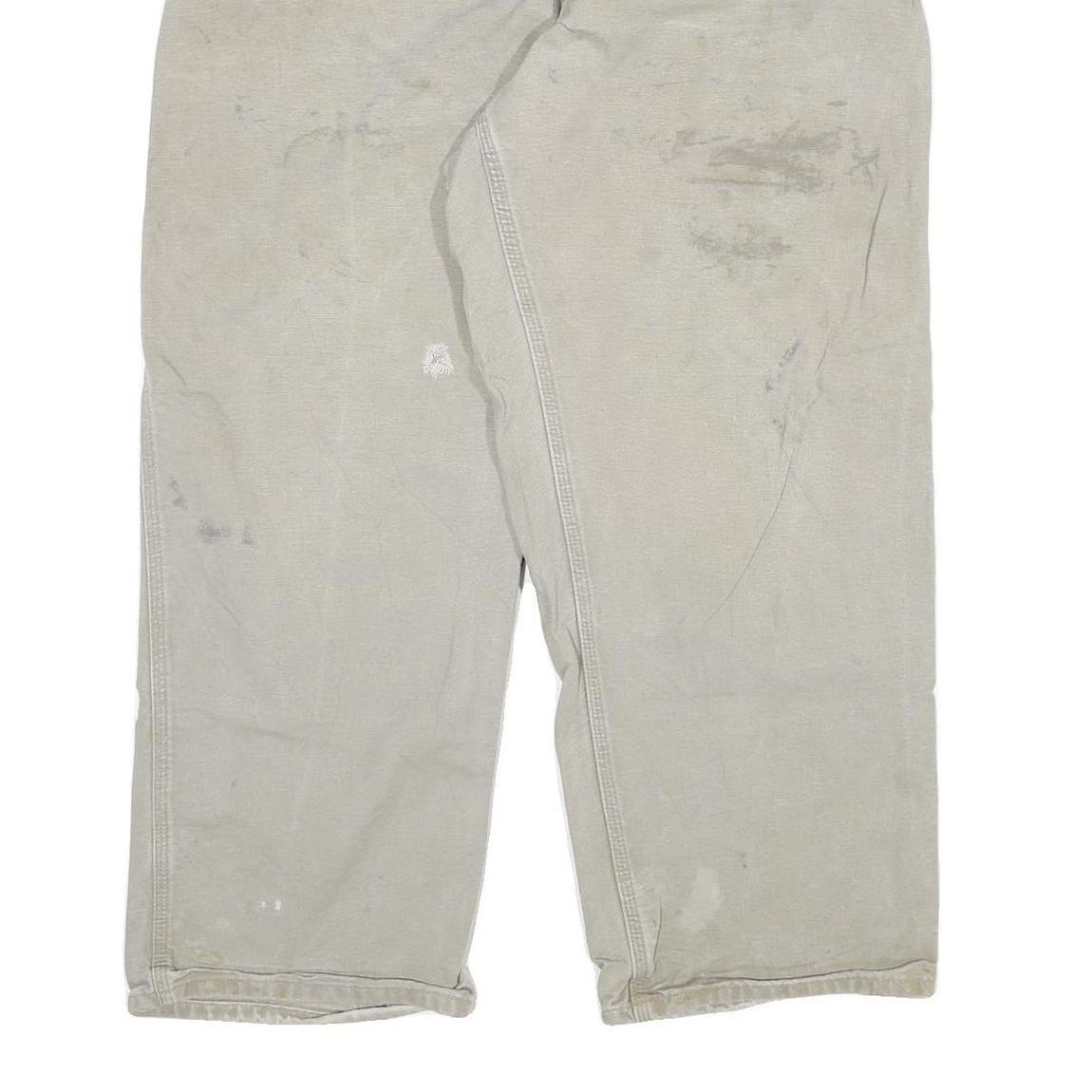 CARHARTT Mens Relaxed Beige Denim W32 L27 Workwear Zip Closure Jeans