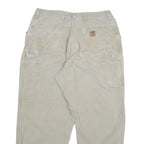 CARHARTT Mens Relaxed Beige Denim W32 L27 Workwear Zip Closure Jeans