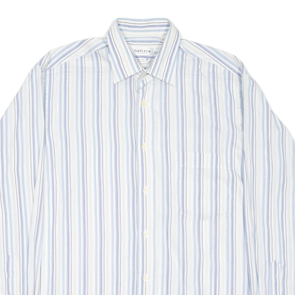 VAN HEUSEN Mens Shirt Blue Striped Long Sleeve M