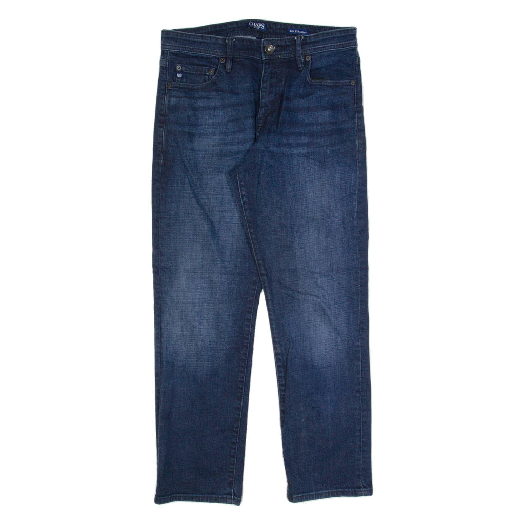 CHAPS Mens Jeans Blue Slim Straight Stone Wash W32 L30