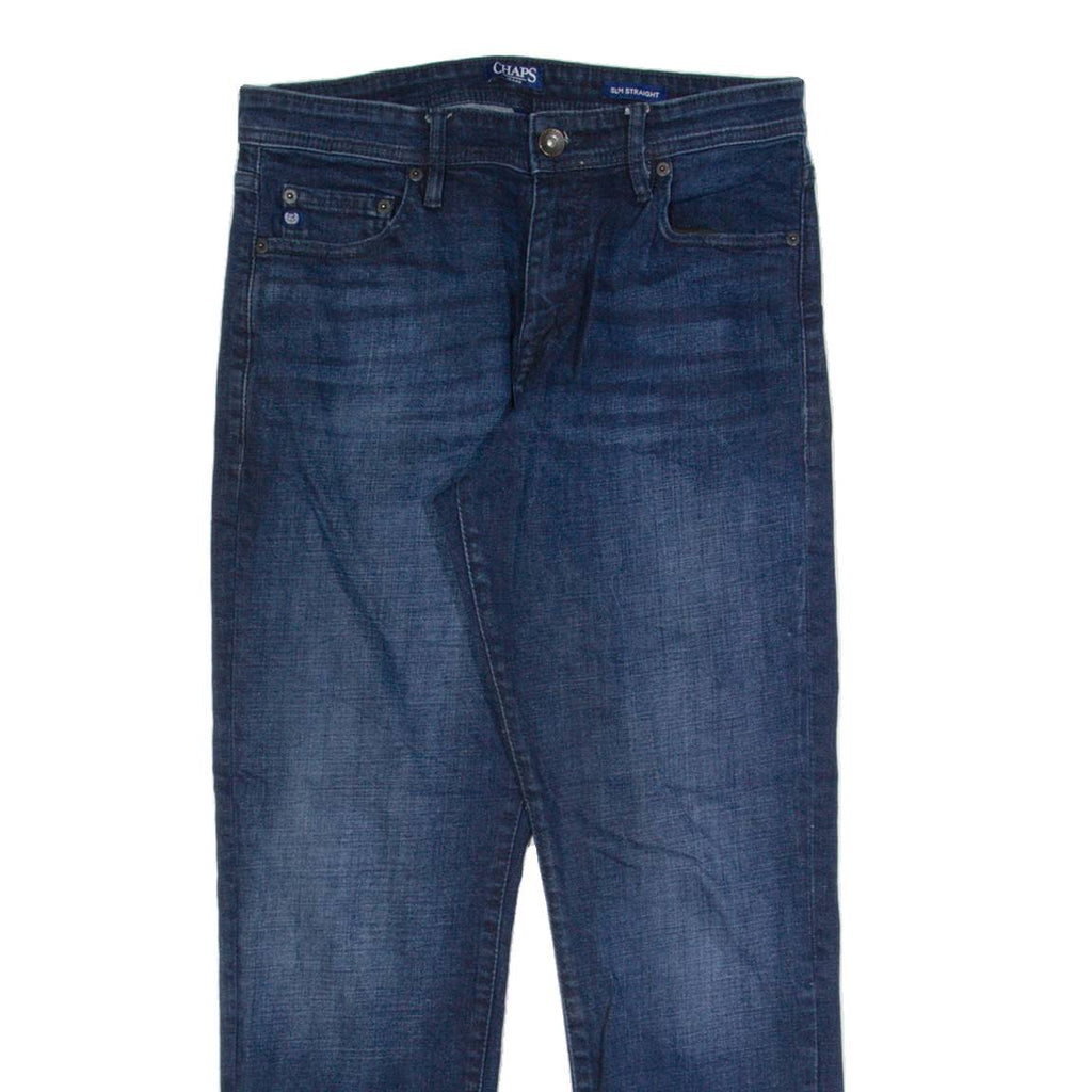 CHAPS Mens Jeans Blue Slim Straight Stone Wash W32 L30