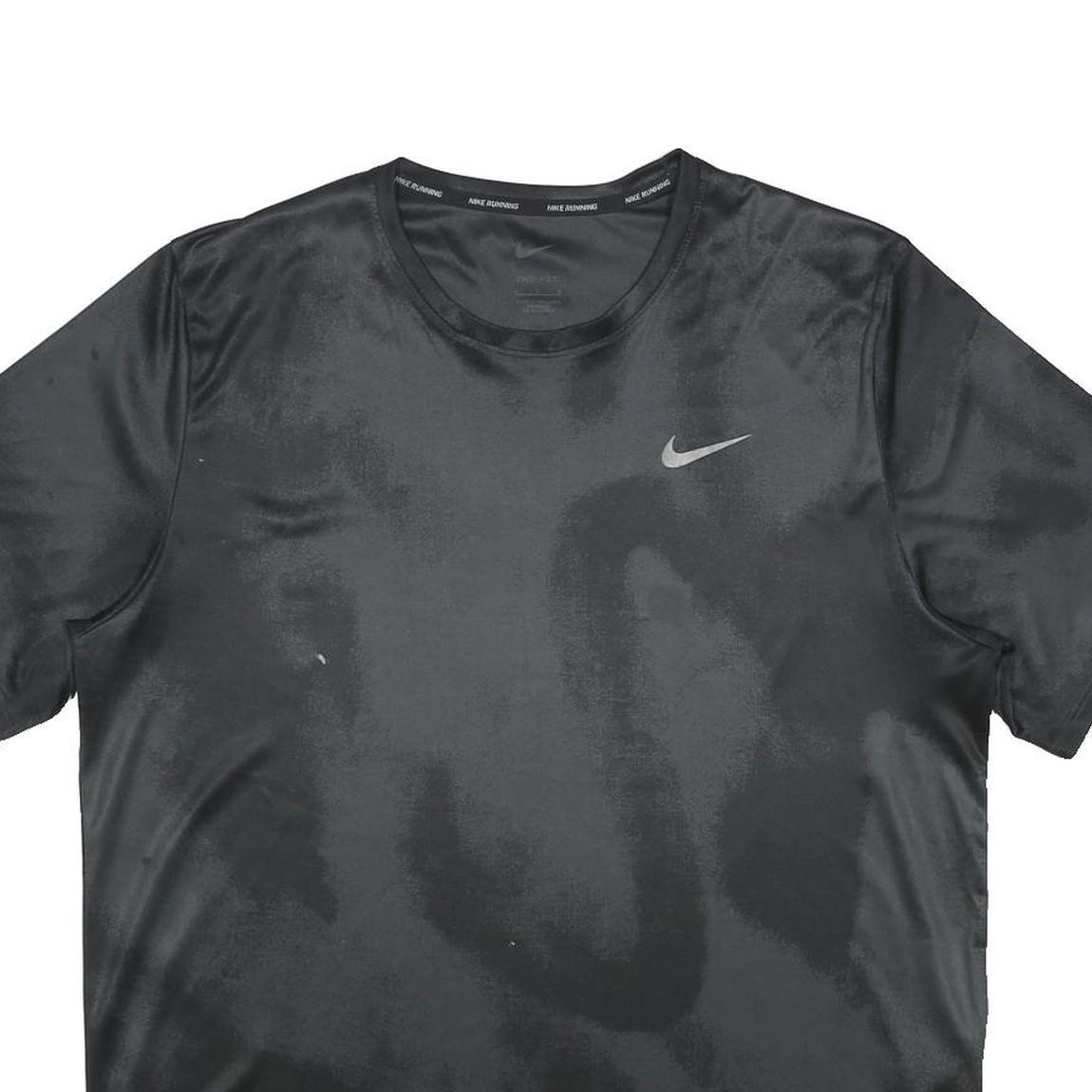 NIKE Mens Black Running T-Shirt L Short Sleeve Crew Neck Sports Activewear