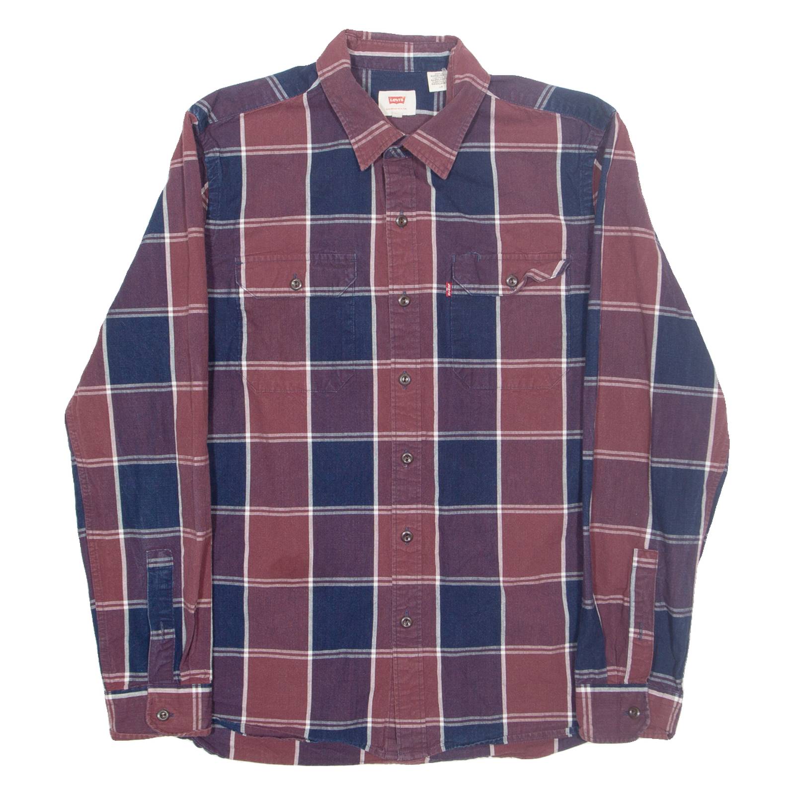 LEVI'S Mens Shirt Red Check Long Sleeve M
