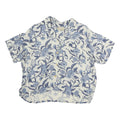 LIZ CLAIRBORNE Womens White & Blue Floral Cotton Blend Shirt M Summer Casual