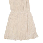 Womens Beige & Black Polka Dot Sleeveless Day Dress Polyester Blend S Shirt