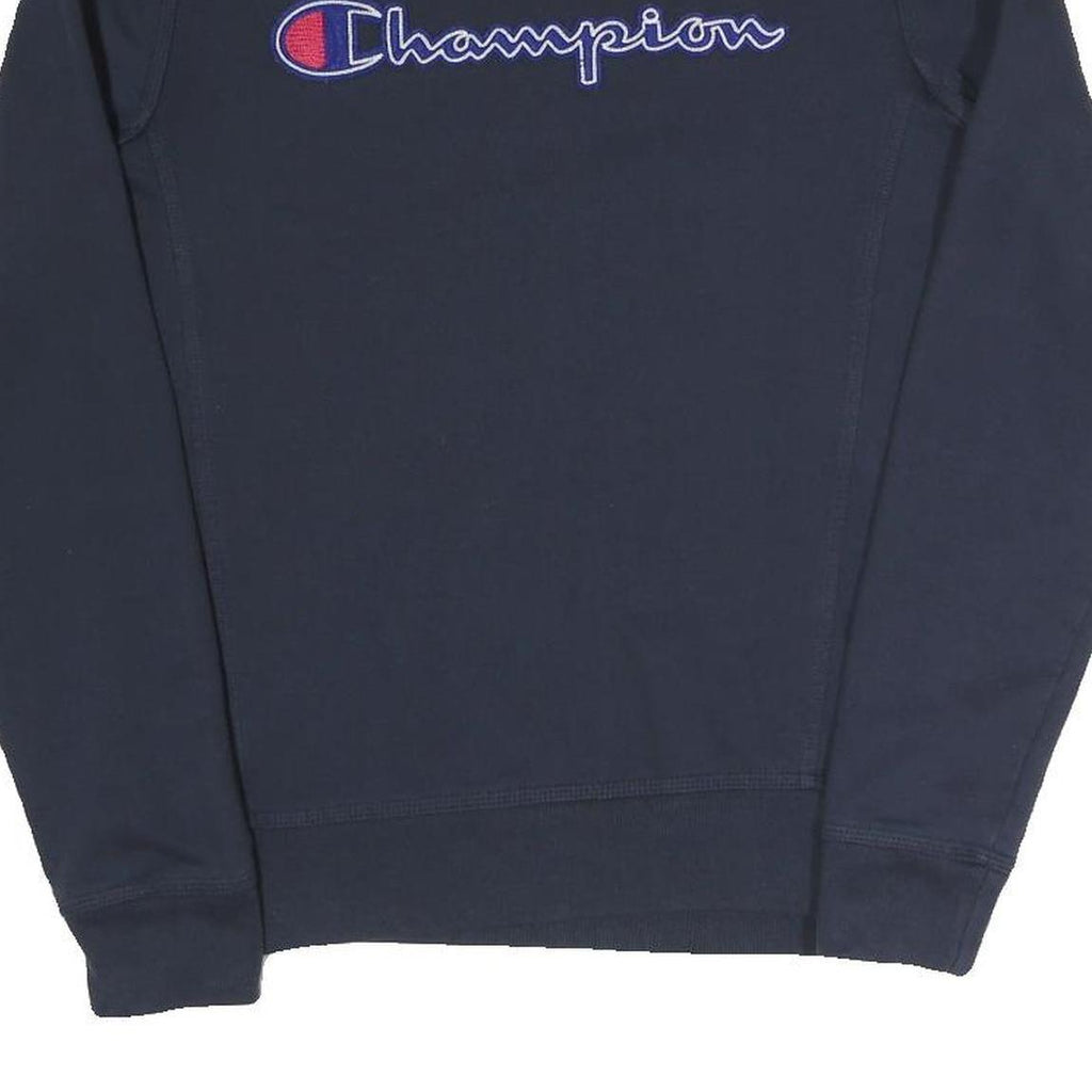CHAMPION Mens Navy Blue Crew Neck S Cotton Blend Logo Sweatshirt