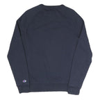 CHAMPION Mens Navy Blue Crew Neck S Cotton Blend Logo Sweatshirt