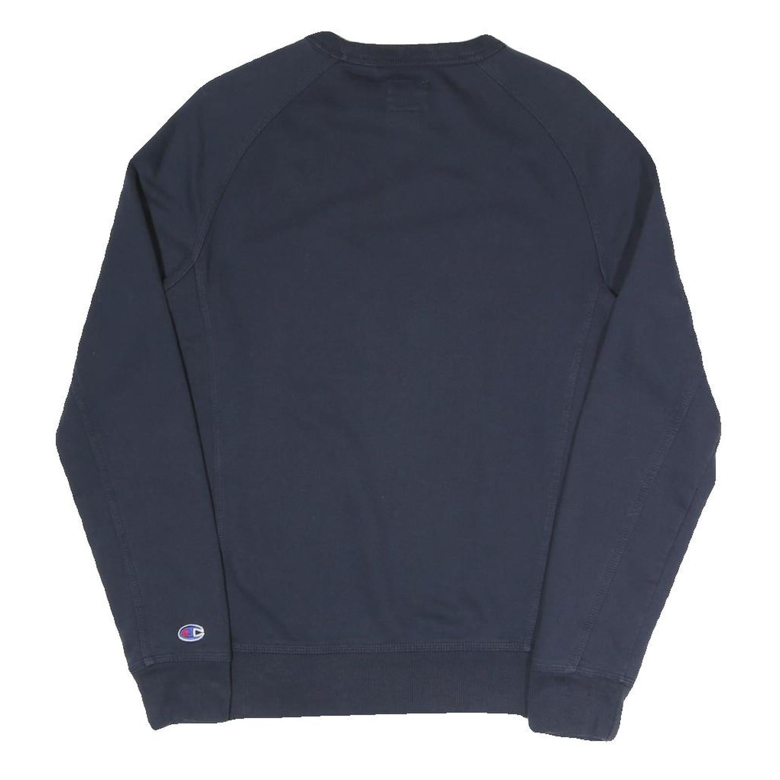 CHAMPION Mens Navy Blue Crew Neck S Cotton Blend Logo Sweatshirt