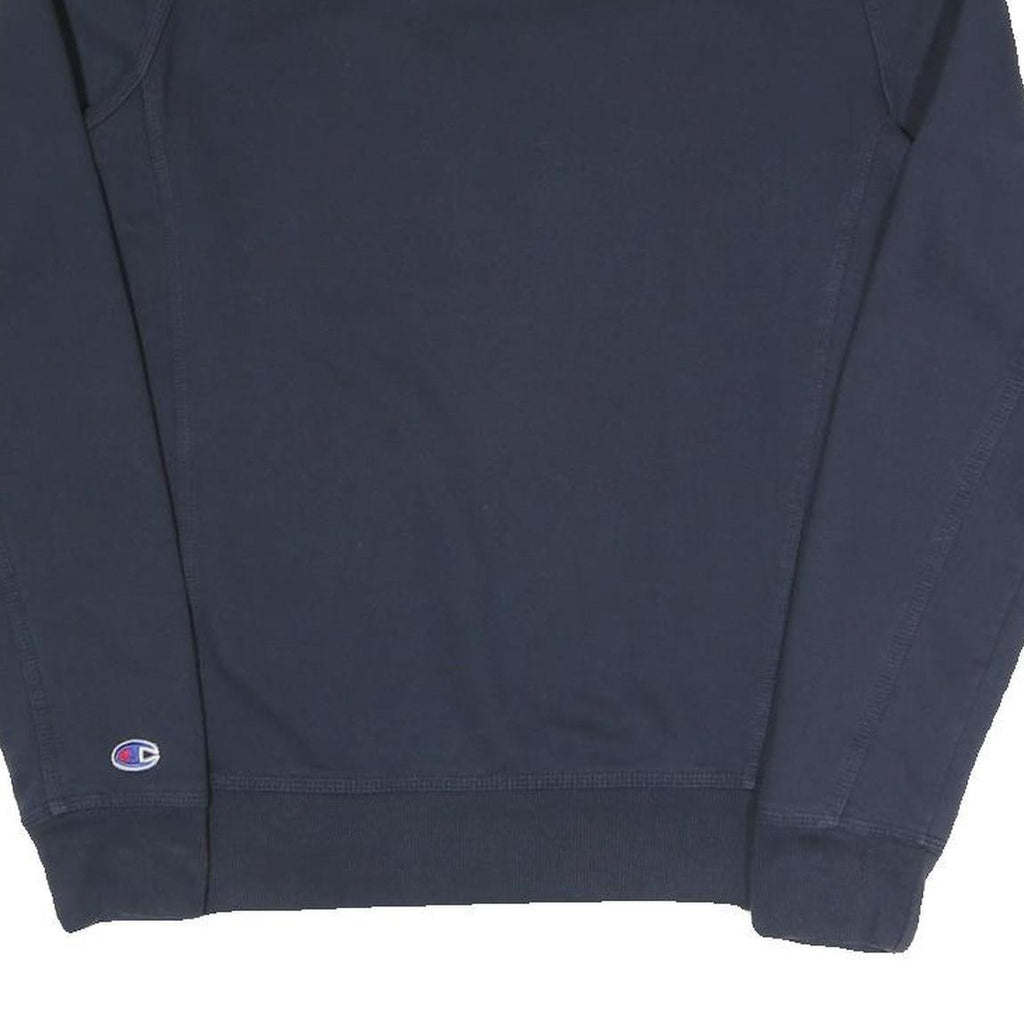 CHAMPION Mens Navy Blue Crew Neck S Cotton Blend Logo Sweatshirt