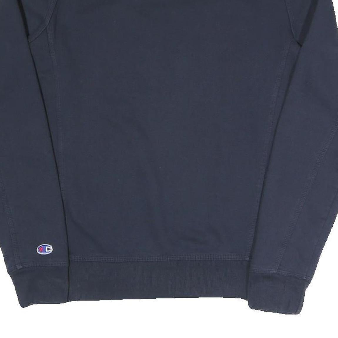 CHAMPION Mens Navy Blue Crew Neck S Cotton Blend Logo Sweatshirt