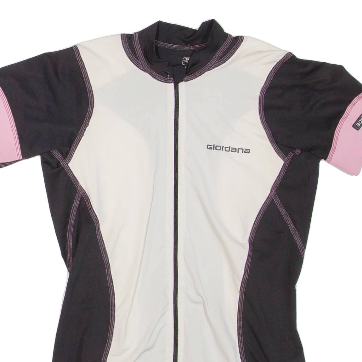 GIORDANA Cycling Womens T-Shirt Black High Neck XS