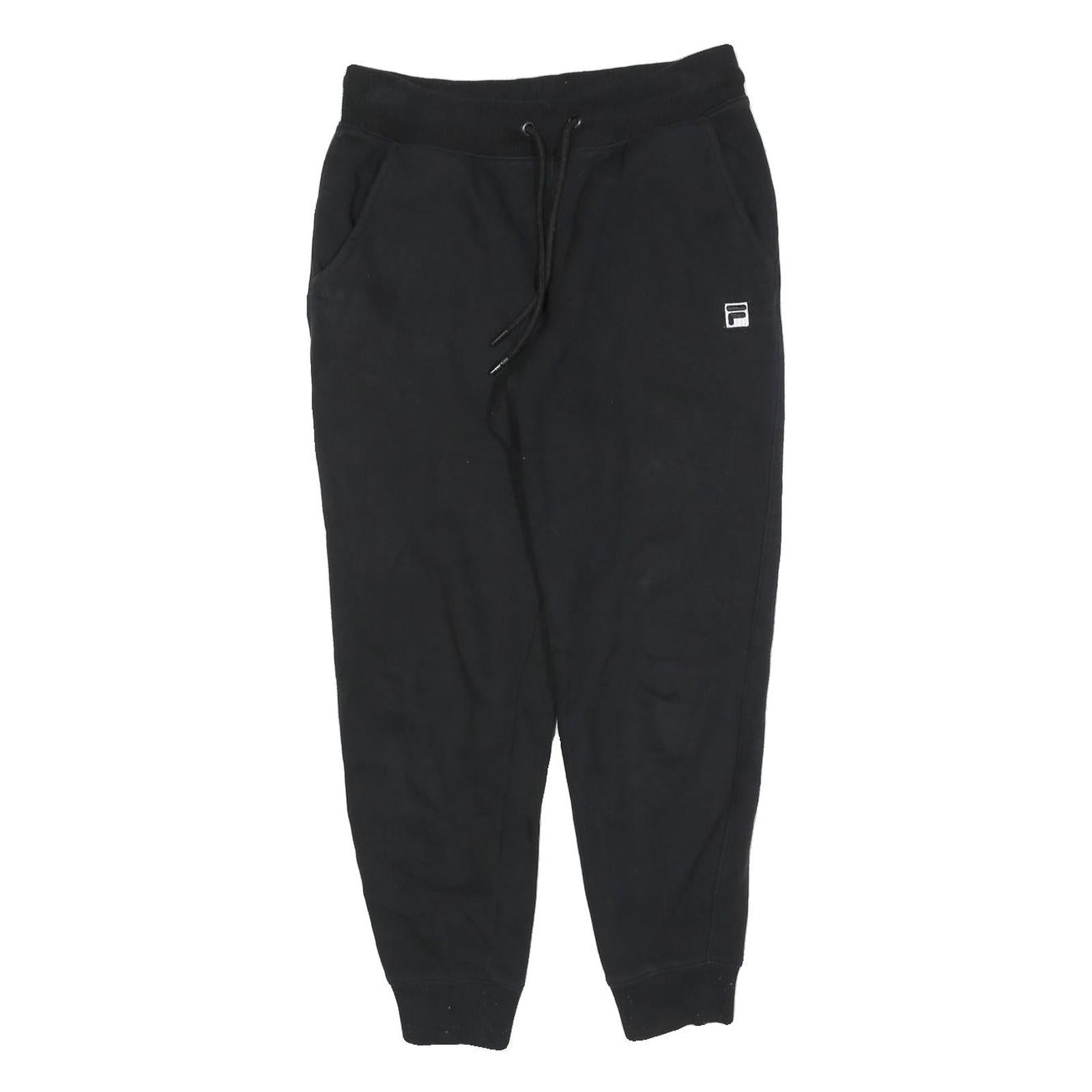 FILA Womens Joggers Black Slim Tapered S W28 L26 Cotton Blend Logo Casual