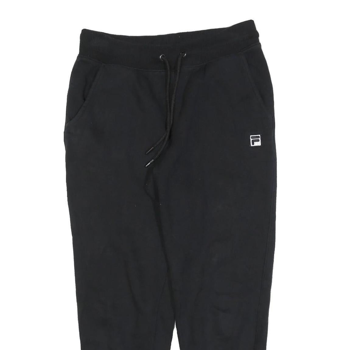 FILA Womens Joggers Black Slim Tapered S W28 L26 Cotton Blend Logo Casual