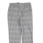 DELMOD Womens Wool Blend Grey Check Regular Straight Trousers W34 L28 Classic