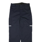 Mens Navy Relaxed Fit Polyester Blend Workwear Zip Trousers W34 L33
