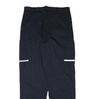 Mens Navy Relaxed Fit Polyester Blend Workwear Zip Trousers W34 L33