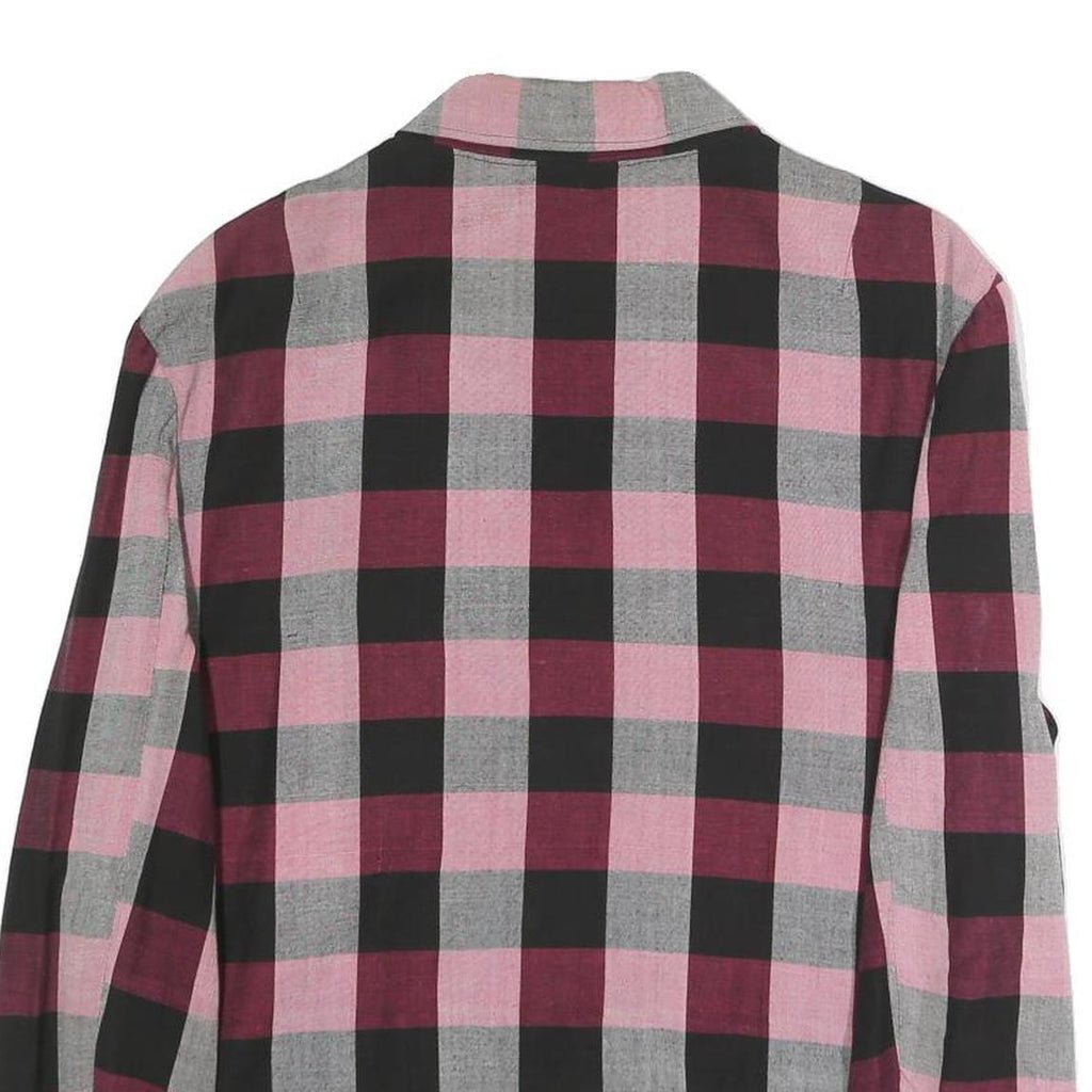 PALM Womens Pink & Grey Checked Casual Jacket XL Cotton Blend Button Fastening