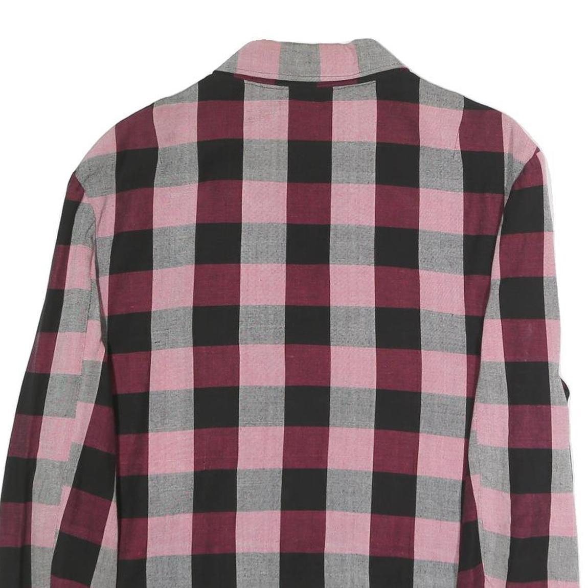 PALM Womens Pink & Grey Checked Casual Jacket XL Cotton Blend Button Fastening