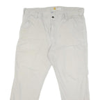 CARHARTT Mens Cotton Blend Cream Regular Fit Straight Leg Trousers W40 L27