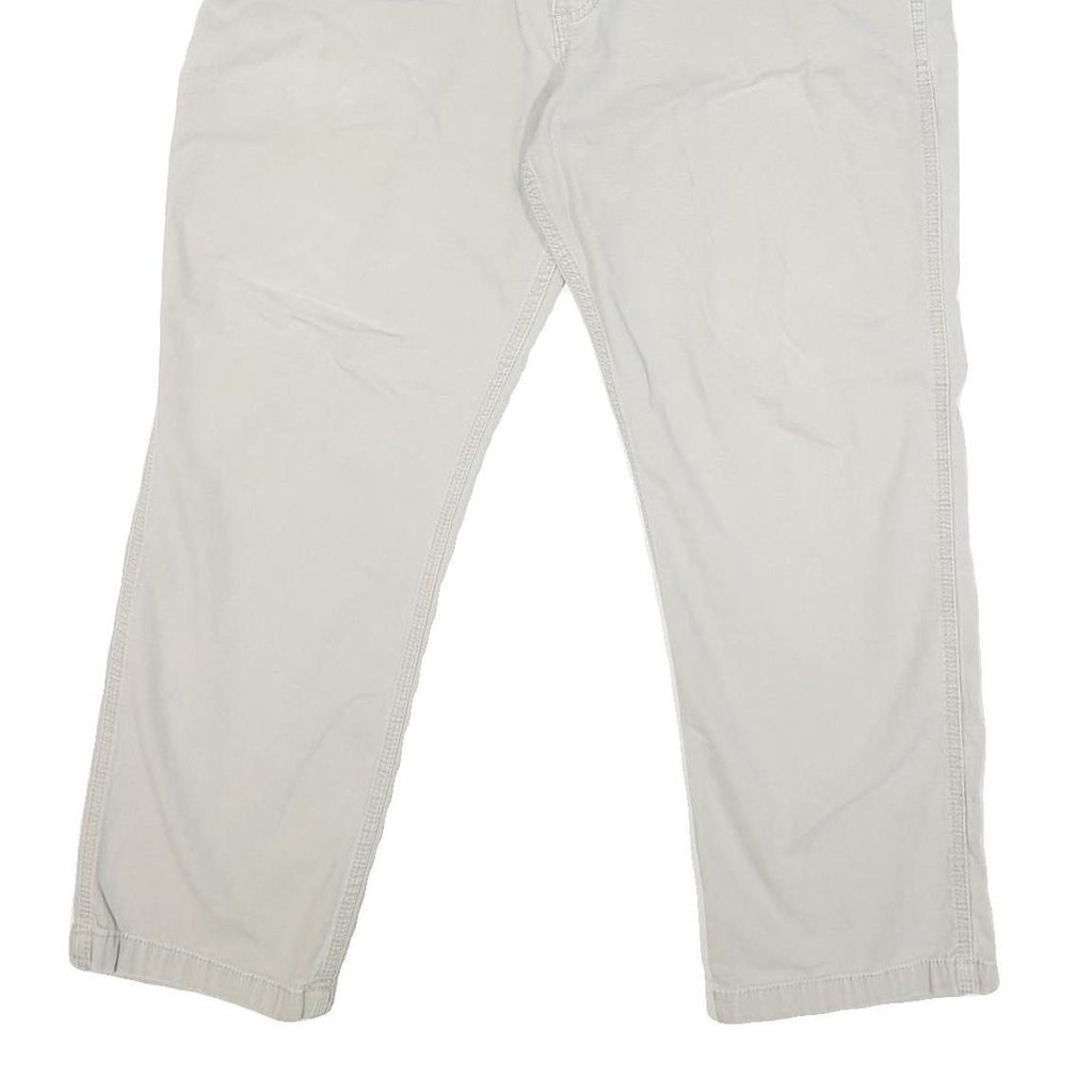 CARHARTT Mens Cotton Blend Cream Regular Fit Straight Leg Trousers W40 L27