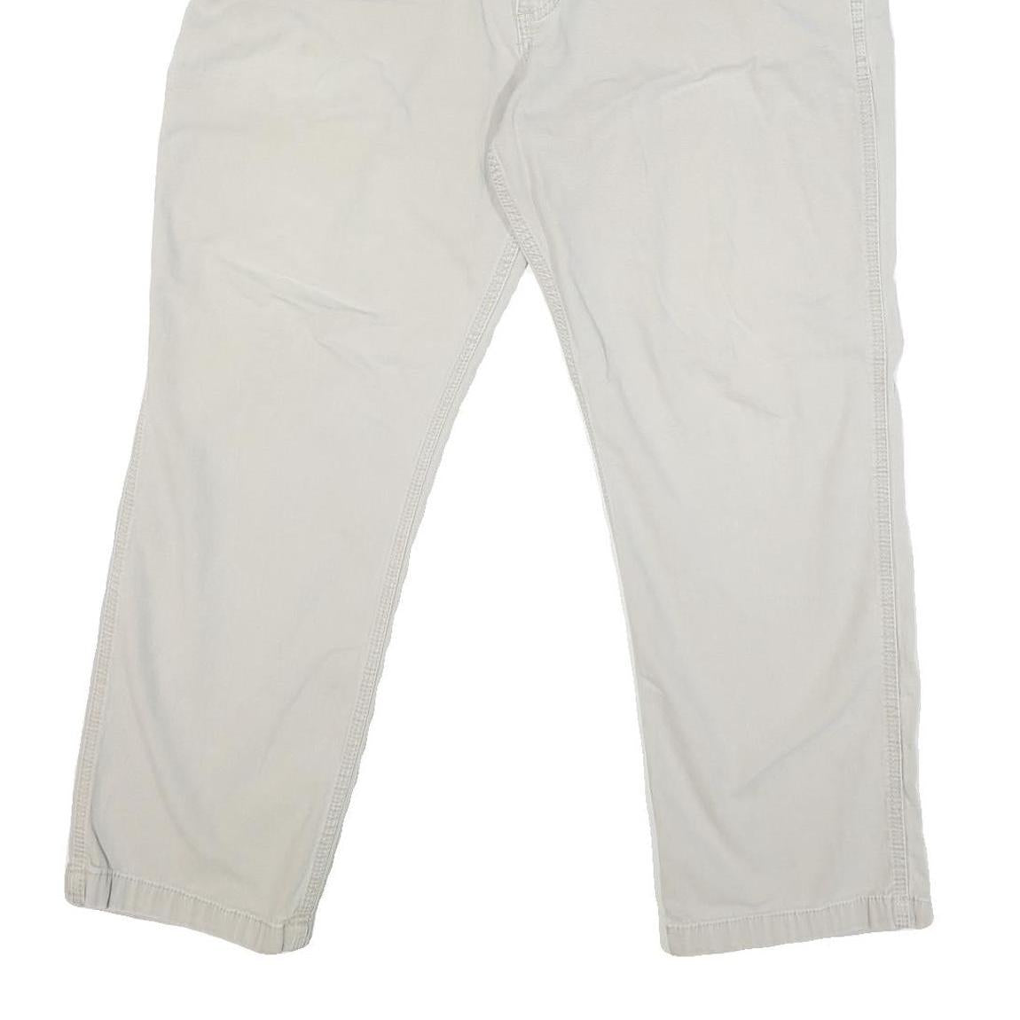 CARHARTT Mens Cotton Blend Cream Regular Fit Straight Leg Trousers W40 L27