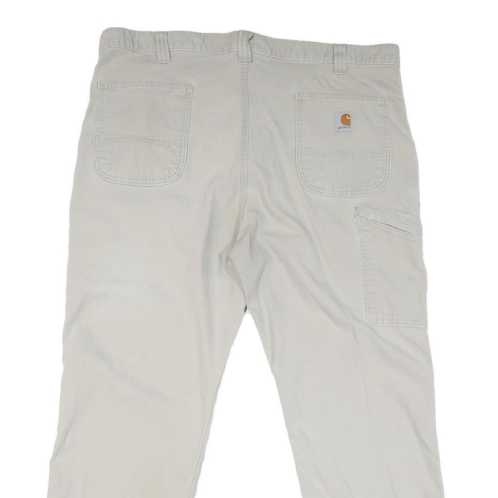 CARHARTT Mens Cotton Blend Cream Regular Fit Straight Leg Trousers W40 L27