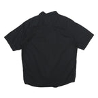 WRANGLER Mens Black Casual Cotton Blend Short Sleeve Shirt L Button Pocket