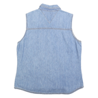 TOMMY HILFIGER Womens Blue Denim Sleeveless Shirt M Light Wash Cotton Casual