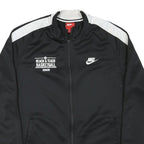 NIKE Womens Black & White Basketball Coach Zip Jacket M Polyester Blend Track