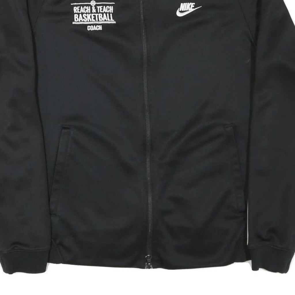 NIKE Womens Black & White Basketball Coach Zip Jacket M Polyester Blend Track