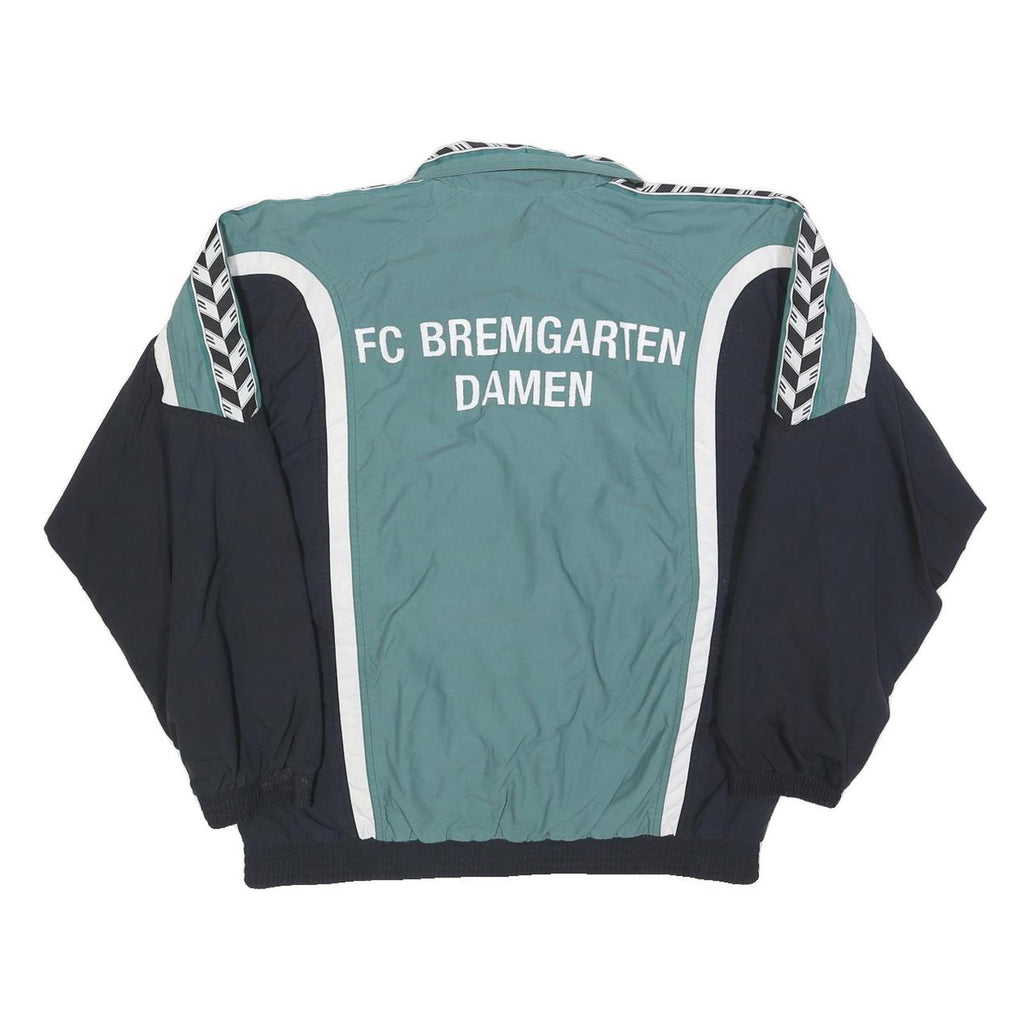 ERIMA Mens Green & Navy Zip Front Polyester Jacket L Sportswear Athletic Casual