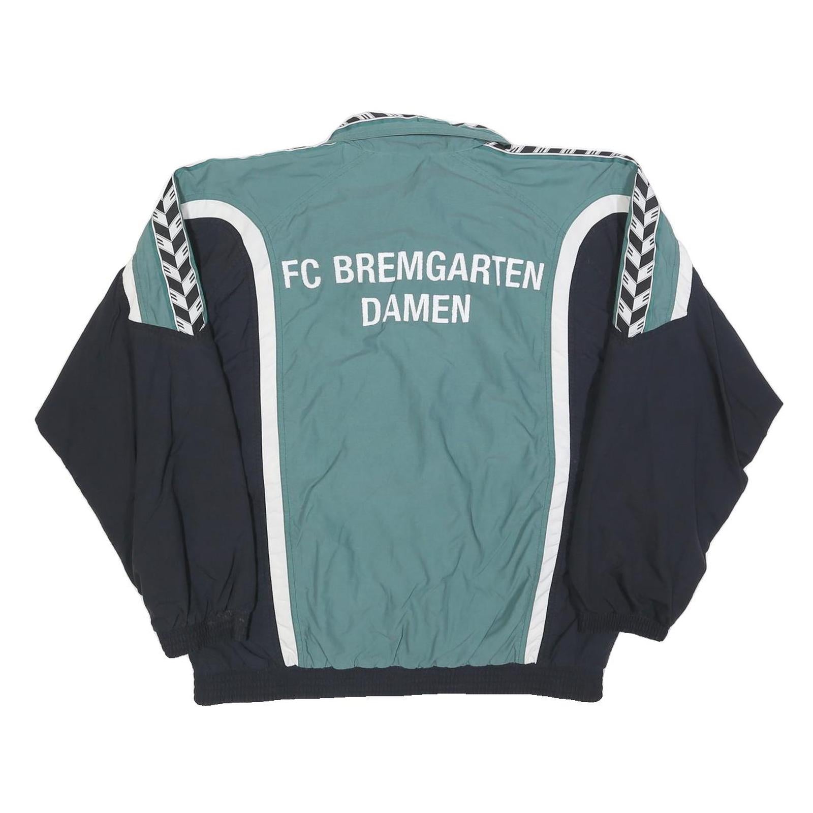 ERIMA Mens Green & Navy Zip Front Polyester Jacket L Sportswear Athletic Casual