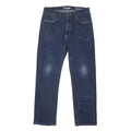 WRANGLER Mens Regular Fit Blue Denim Jeans W33 L30 Button Closure Classic Style