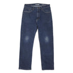 WRANGLER Mens Regular Fit Blue Denim Jeans W33 L30 Button Closure Classic Style