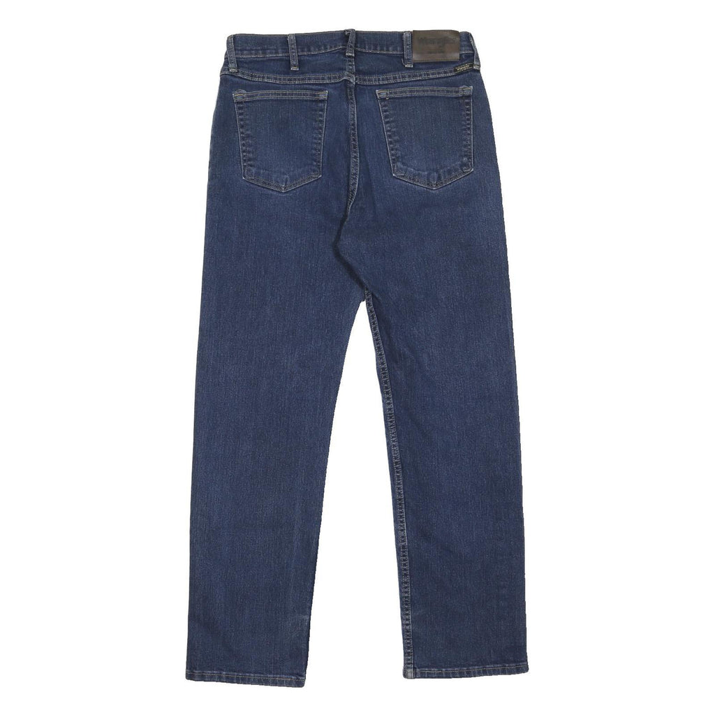 WRANGLER Mens Regular Fit Blue Denim Jeans W33 L30 Button Closure Classic Style