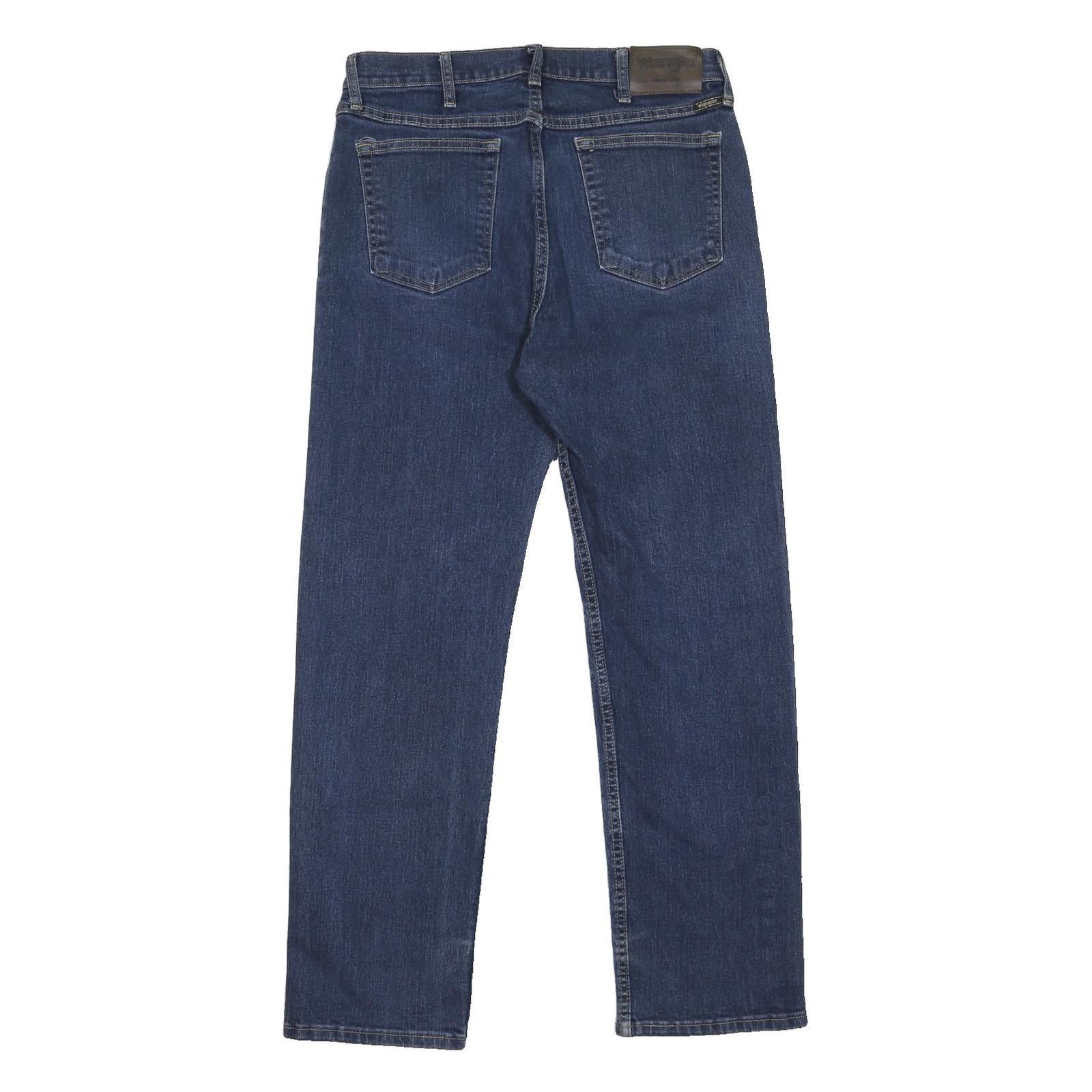 WRANGLER Mens Regular Fit Blue Denim Jeans W33 L30 Button Closure Classic Style