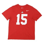 NIKE Mens Red Ohio State 15 Graphic T-Shirt L Short Sleeve Crew Neck