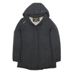 WOOLRICH Womens Black Outdoor Jacket XL Cotton Blend Woven Plain Zip Hooded