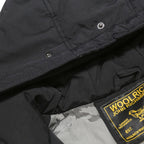 WOOLRICH Womens Black Outdoor Jacket XL Cotton Blend Woven Plain Zip Hooded