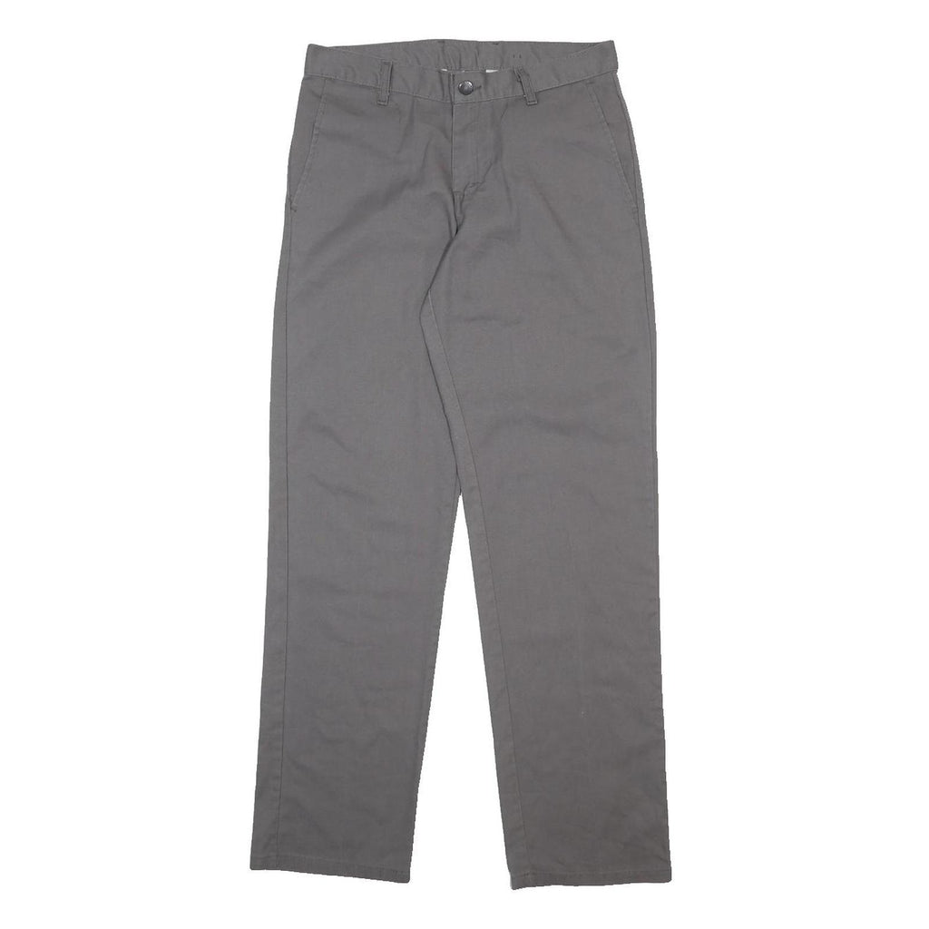 DICKIES Mens Cotton Blend Grey Regular Straight Trousers W29 L32 Casual Workwear