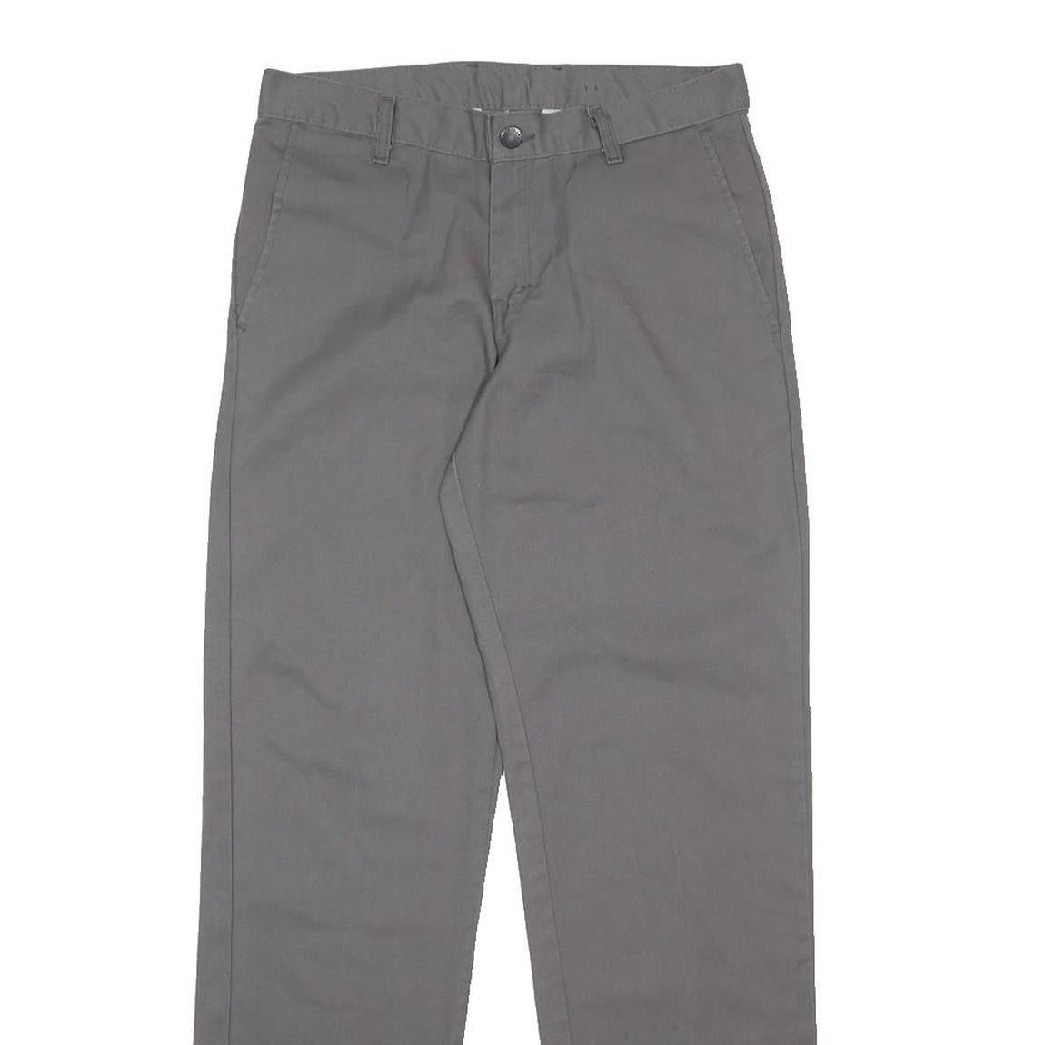 DICKIES Mens Cotton Blend Grey Regular Straight Trousers W29 L32 Casual Workwear